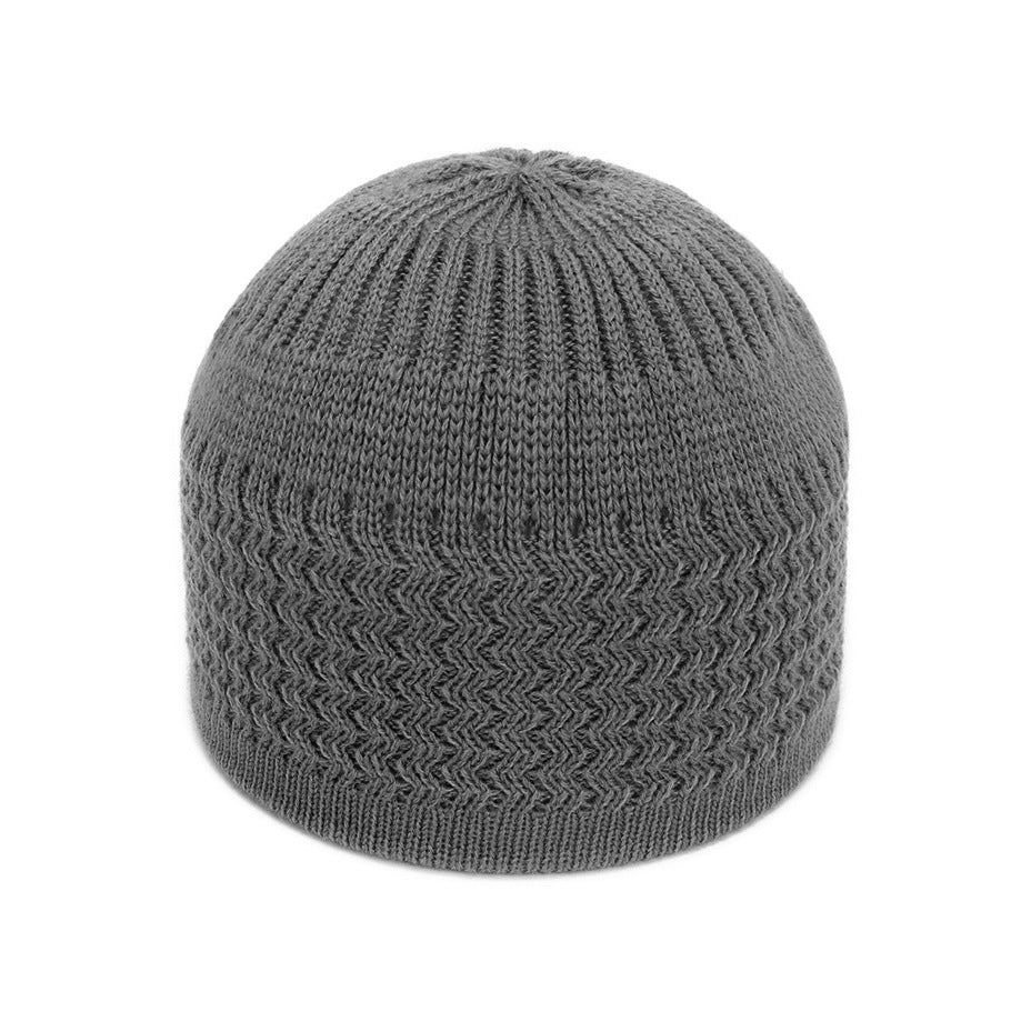 European And American Spring And Autumn Knitted Hat, Unisex Wavy Jacquard Unisex Dome Warm Beanie Cap, Muslim Pullover Knitted Hat, Ideal Choice For Gifts