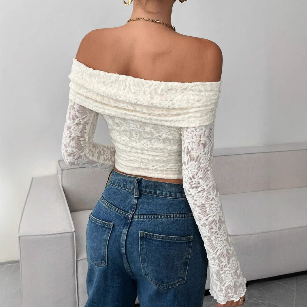 New Autumn Collection Off-shoulder Long-sleeve Slim-fit Outfit That Flatters Your Figure And Exudes Elegance