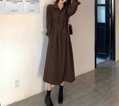 French Retro Audrey Hepburn Style Women's Long Dress