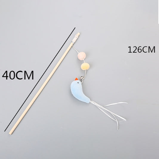 Pole Wooden Pole Funny Cat Stick Flexible For Cat Bell Funny Cat Stick Elastic Rope Woodenfor Cat