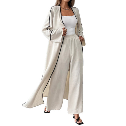 Fashionable Elegant Simple Women's Long-sleeve Cardigan Long Suit