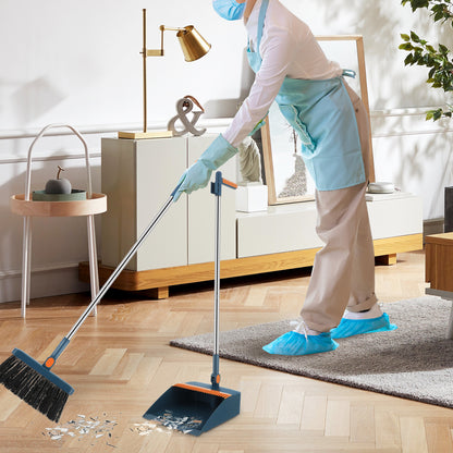 Dustpan Folding Broom Set With Hand Held Brooms For Sweeping Indoor Handheld 9500X2500X2000CM House Collapsible Blue Child