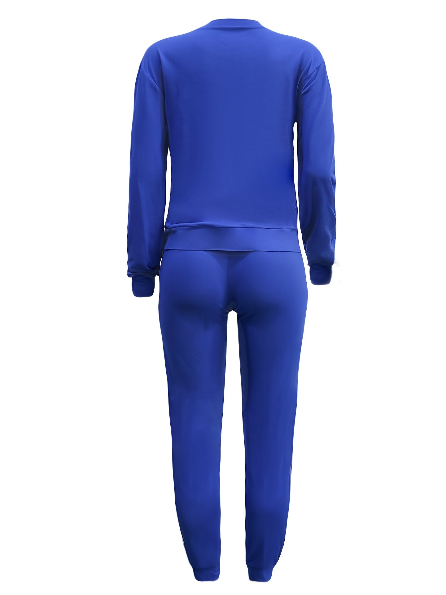 Women's Sports Two-piece Set, Love Letter Print Long Sleeve Top & Pants For Fall & Winter, Women's Clothing