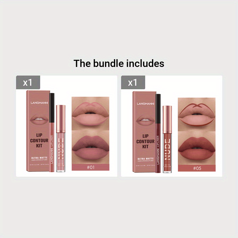 Combination Set of Lip Liner and Lip Gloss