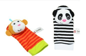 Baby Infant Toy Soft Socks Handbells
