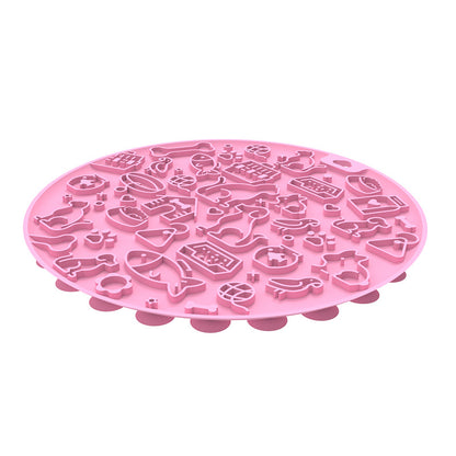 Pet Licking Mat Round Silica Gel Sucker
