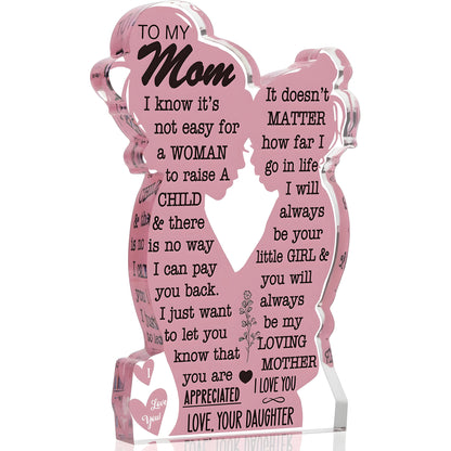 Acrylic Ornament Heart-shaped Crafts Mother's Day Father's Day Gift