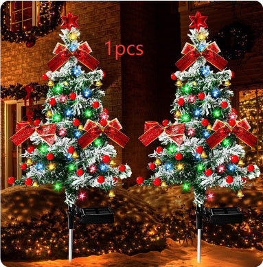 Solar-powered Christmas Cedar Tree Lights For Outdoor Lawn Decoration
