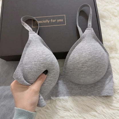 Womens Laid-Back Style Wireless Bra, Push-Up And Comfortable