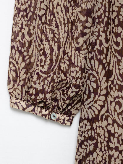 Women's Fashion French Retro Printing Dress