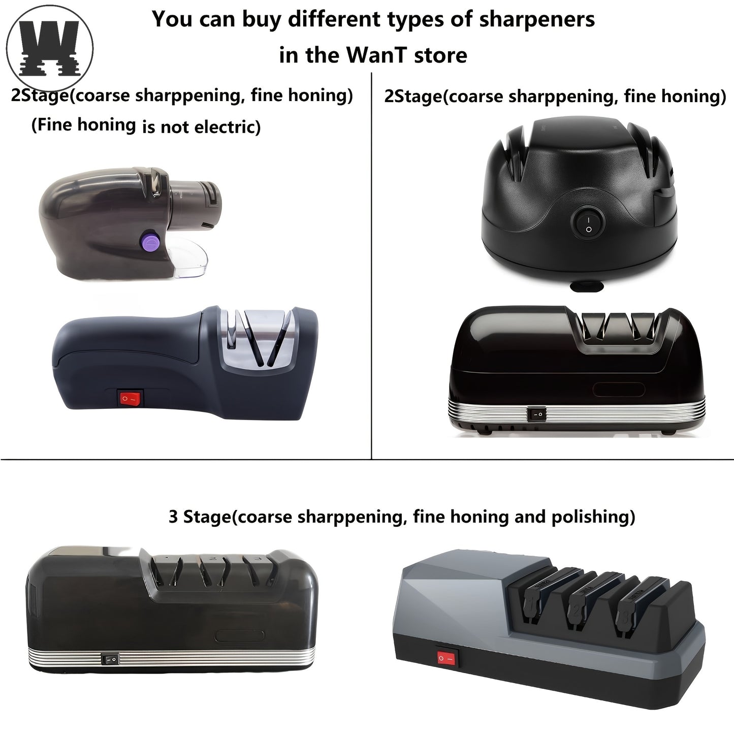 Professional Electric Knife Sharpener - 4-Stage Sharpening System by WANVOAPLS