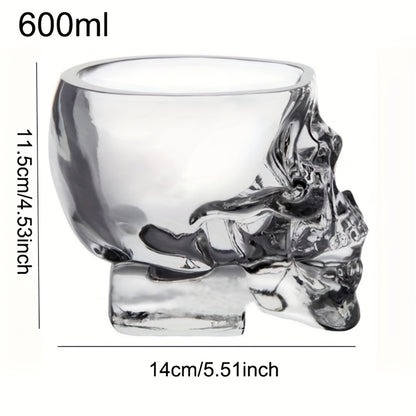 1pc/4pcs Halloween Skull-Shaped Glass Wine Bottle with Lid - Reusable, Non-Slip, Geometric Design for Cold Beverages, Perfect for Family Gatherings, Halloween Decorations, and Themed Parties