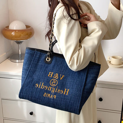 Women's Bag New European And American Bags Big Bag Shoulder Bag Large Capacity Chain Handbag Ins Messenger Bag