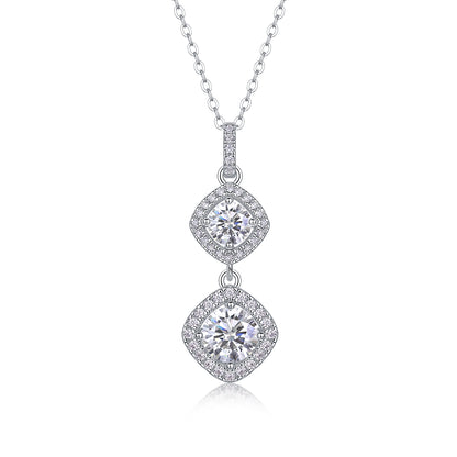 Snow Field Fairyland - A Fashionable And Light Luxury Jewelry Pendant Necklace Set With Top-quality Moissanite, S925 Silver Plated Platinum