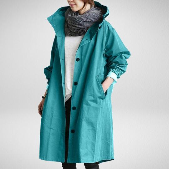 Korean Loose Solid Color British Trench Coat