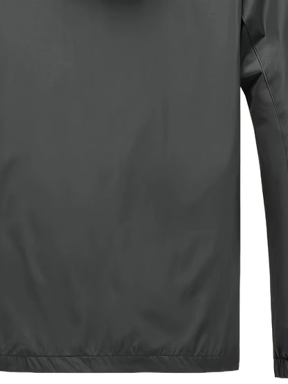 Mens Premium Waterproof Rain Jacket - Durable & Breathable Windbreaker with Adjustable Hood - Ideal for Hiking, Travel, and Outdoor Adventures