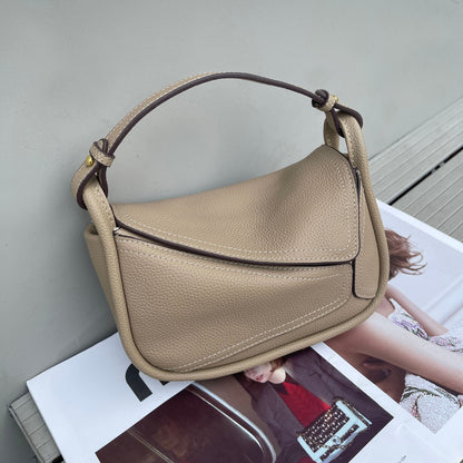 Spring And Summer New Geometric Pillow Bag Shoulder Crossbody Cowhide Women's Bag