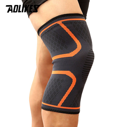 1pc AOLIKES Compression Knee Pad Sleeve - Breathable, Non-Slip, Durable Polyamide & Nylon, Ideal for Running, Volleyball, Basketball, Yoga, Tennis, Football