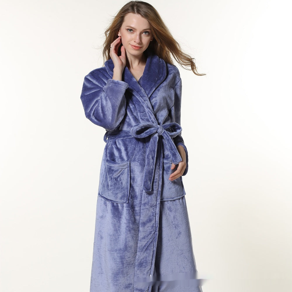 Coral Fleece Pajama Gowns For CouplesExtra Thick