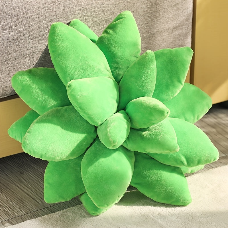 Succulent Pillow, Cute Pillows, Accent Pillows For Green Succulent Themed Home Decor, Soft Plush Cushions, Gifts For Succulent Lovers Or Kids (Dark Green) As Halloween, Chrismas Gift