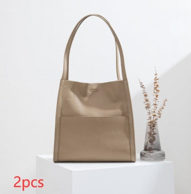 Cowhide Tote Large Capacity Shoulder Bag