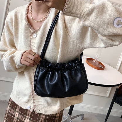 Fashion Simple One-shoulder Fold Cloud Bag