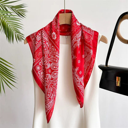 Women's Retro Printed Korean-Style Fashionable All-Match Professional Silk Scarf