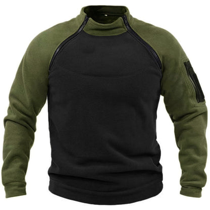 Stand Collar Men's Sweater Warm And Loose Solid Color Clothing