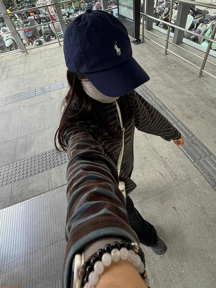 Korean Retro Striped Shoulder Long Sleeves