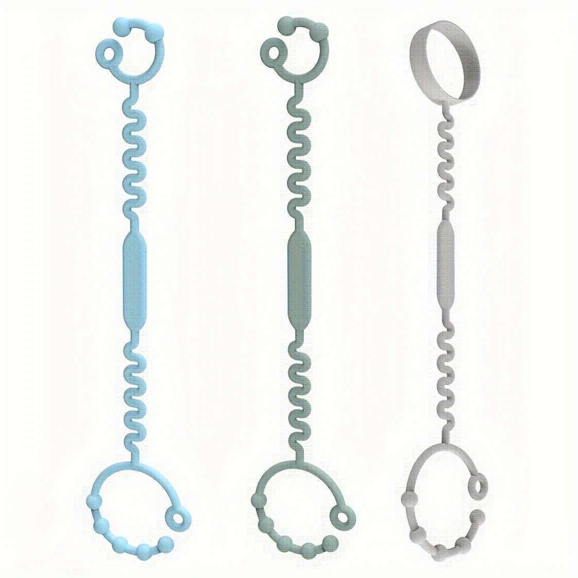 3-Pack BPA-Free Silicone Safety Straps for Babies: Secure Teething, Sippy Cups, & Accessories on Strollers, High Chairs, Car Seats