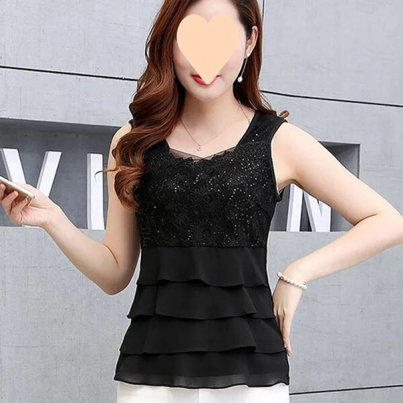 Figure-flattering Lace Camisole That Covers The Tummy And Slims The Waist