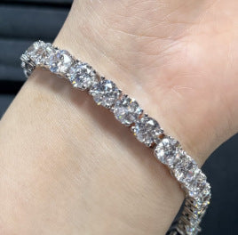 Sterling Silver Tennis Chain Moissanite Necklace Moissanite Braceletunisex Design