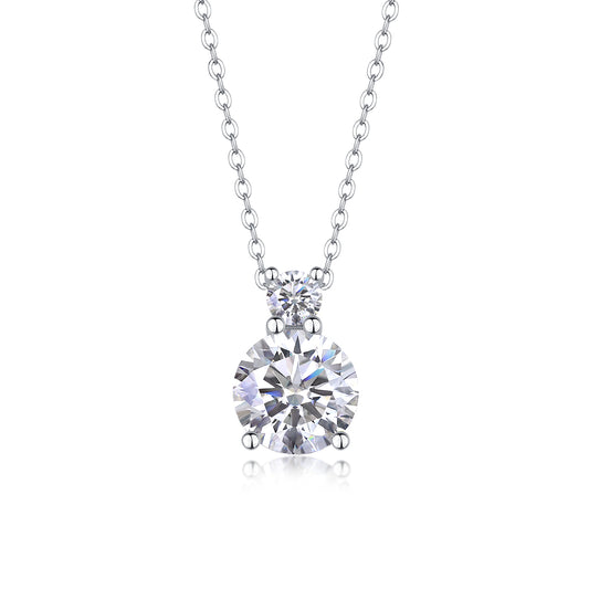 Jazz Manor - A Fashionable And Light Luxury Jewelry Pendant Necklace Set With Top-quality Moissanite, S925 Silver Plated Platinum
