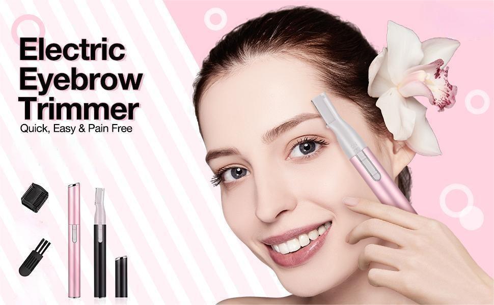 1pc CIICII Electric Facial Hair Trimmer, Personal Pen Detailer with Rinseable Blades, Cleaning Brush & Trimming Comb for Eyebrows, Neckline, Nose, Ears - Plastic, Dry Battery Powered (Batteries Not Included), Personal Care Ac