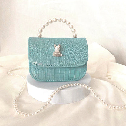 Rhinestone Rabbit Cute Girl Bag Pearl Portable Can Be Diagonal