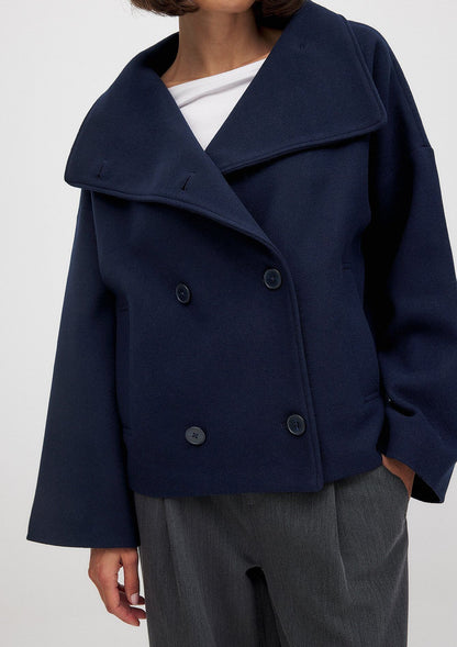New Cross Border E  Commerce European & American Women's Fall  Winter High End Stylish Short Double  Faced Wool Blazer