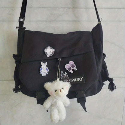 1pc Large Capacity Mens Nylon Messenger Bag - Durable & Spacious Shoulder Bag for Students & Professionals - Comfortable Strap, Ideal School or Work Bag