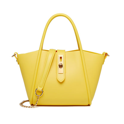 Portable Women's Leather Fashion Vegetable Basket Shoulder Messenger Bag