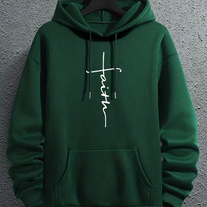 Men's Casual Printed Hoodie With Drawstring