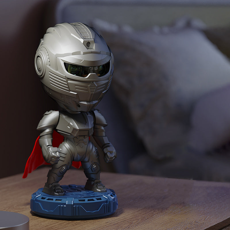 Mecha Samurai Galaxy Projector Night Light - Starry Sky Ambient Lamp for Kids Bedroom