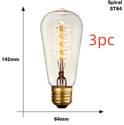 Edison Bulb E27 220V 40W ST64 A19 T45 G80 G95 G125 Incandescent filament bulb lighting Retro Edison Light Bulb