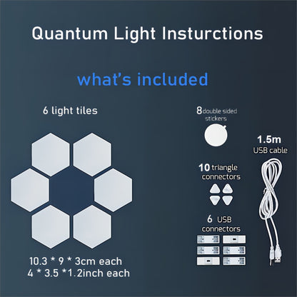 Hexagonal LED Wall Lights 6-Pack - Touch Control Modern Ambient Lighting