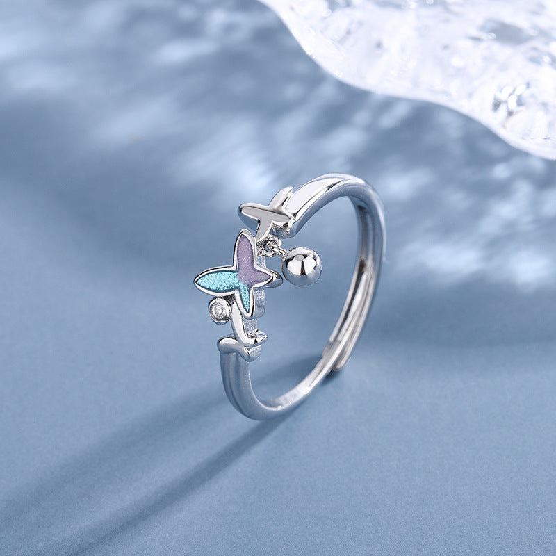 Butterfly Couple Ring Pair Ring Simple Valentine's Day Gift