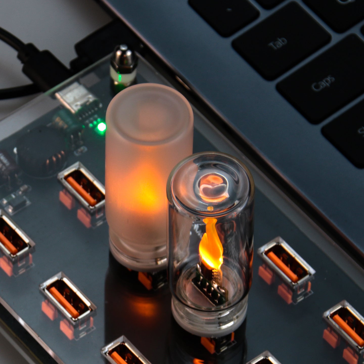 USB LED Flame Candle Light - Realistic Flickering Atmosphere Lamp