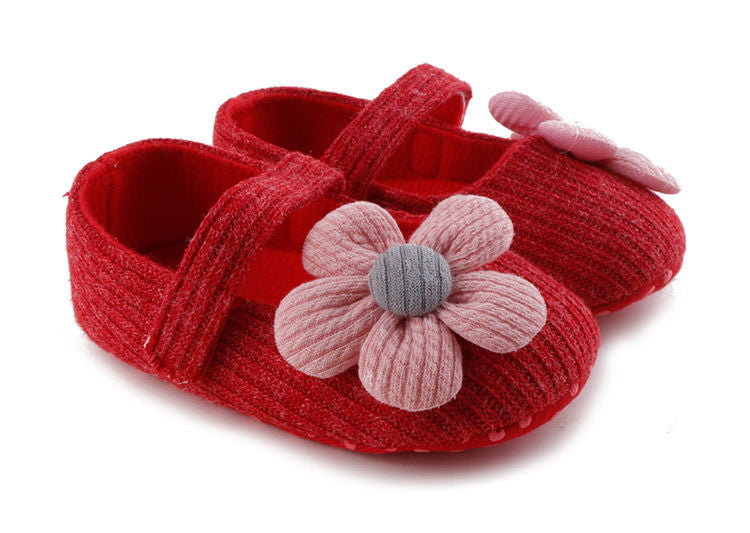 Baby Girls Flower Princess Shoes - Soft Sole Lightweight Breathable Flats for Toddlers & Infants