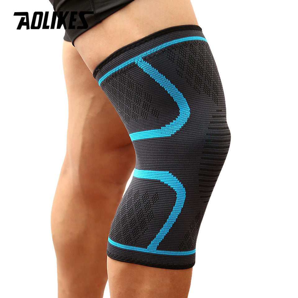 1pc AOLIKES Compression Knee Pad Sleeve - Breathable, Non-Slip, Durable Polyamide & Nylon, Ideal for Running, Volleyball, Basketball, Yoga, Tennis, Football