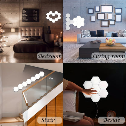 Hexagonal LED Wall Lights 6-Pack - Touch Control Modern Ambient Lighting