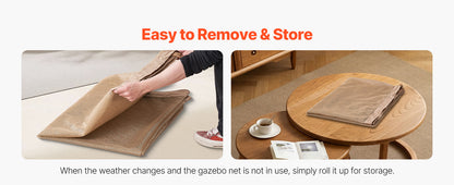 VEVOR Gazebo Netting Replacement Outdoor Garden Gazebo Ne 4-Panel Sidewall Mesh Gazebo Curtain with Double Zipper for Garden