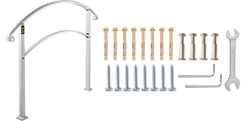 VEVOR Wrought Iron Handrail Fits 1 or 5 Steps with Installation Kit Hand Rails for Outdoor Steps Transition Handrail Stair Rail