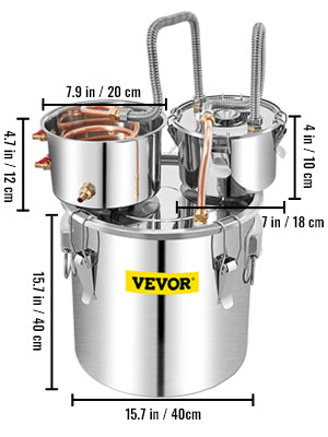 VEVOR 50L Alcohol Water Distiller Bottle DIY Moonshine Equipment Stainless Steel Brewing Machine for Whisky Wine Beer Dispenser